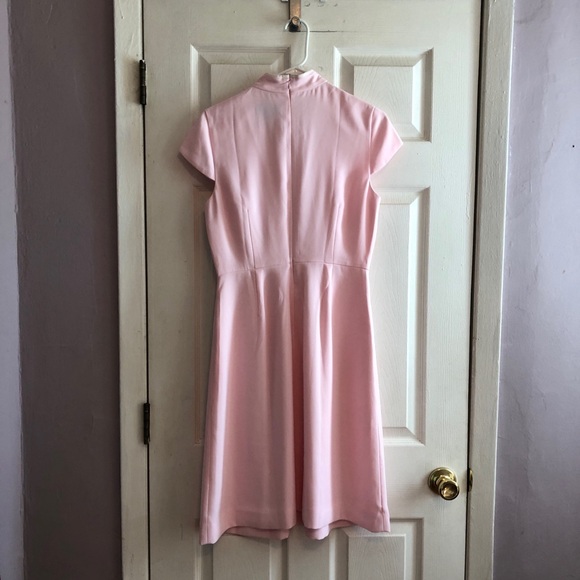 J.Crew Dress Blythe Tie Neck 365 Crepe Cap Sleeve Baby Pink sz 8 - Picture 6 of 9